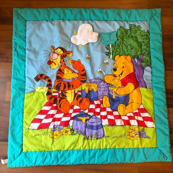 Disney Other - Disney Winnie the Pooh Tigger Vintage Baby Activity Play Mat Picnic Teal Red
